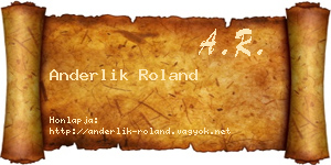 Anderlik Roland névjegykártya