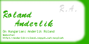 roland anderlik business card